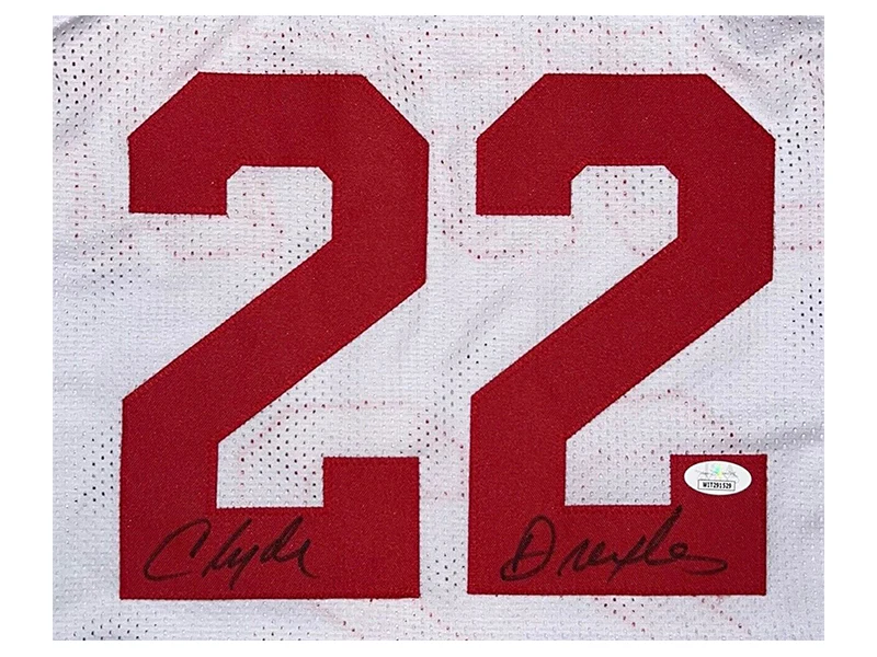 Clyde Drexler Autographed Houston Pro Style White Basketball Jersey (JSA)