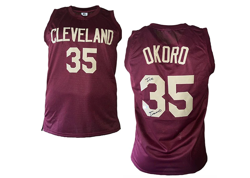Isaac Okoro Signed Custom Wine Cleveland Basketball Jersey Beckett