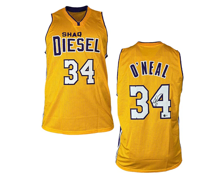 Shaquille O��Neal (Shaq) Signed Custom Yellow Basketball Jersey Beckett