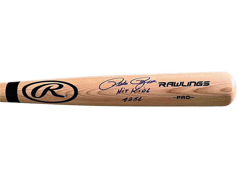 Pete Rose Autographed Rawlings Blonde Baseball Bat JSA ��Hit King�� ��4256�� Insc