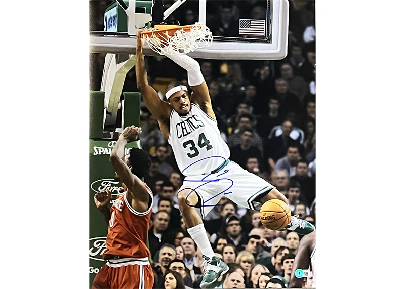 Paul Pierce Signed Boston Celtics Dunking Photo Beckett 16x20