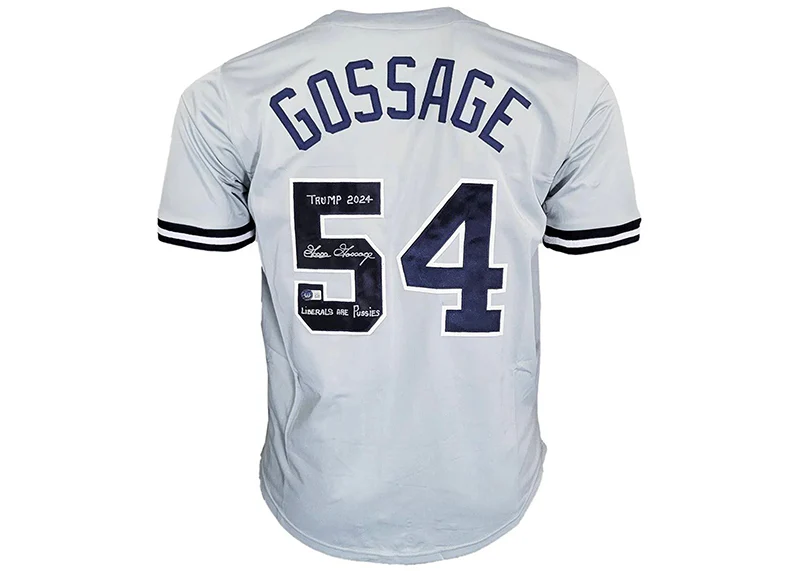 Goose Gossage Signed New York Grey Custom Jersey Beckett 2 inscription 