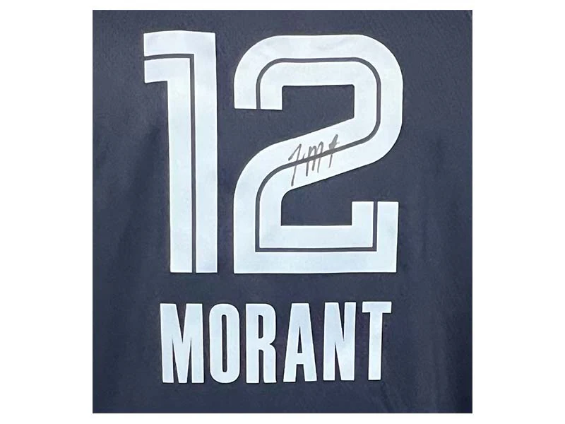 Ja Morant Signed Nike Men's Memphis Grizzlies #12 Navy Swingman Jersey JSA