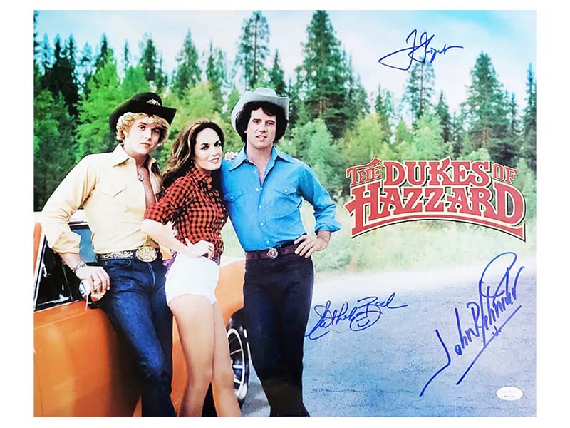 Dukes of Hazzard Signed John Schneider, Tom Wopat & Catherine Bach 16x20 Photo (JSA)