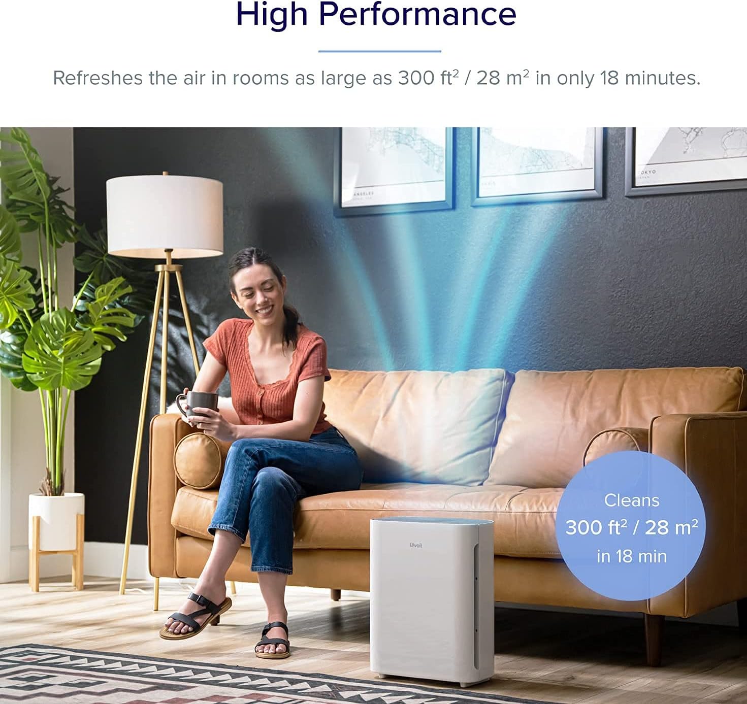 Levoit Core 600S LAP-C601S-WUS Luftrenare, Vit, ‎31.24 x 31.24 x 59.94 cm