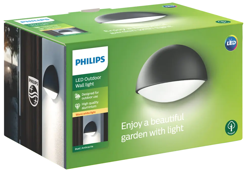 PHILIPS VÄGGLAMPA DUST ANTRACIT