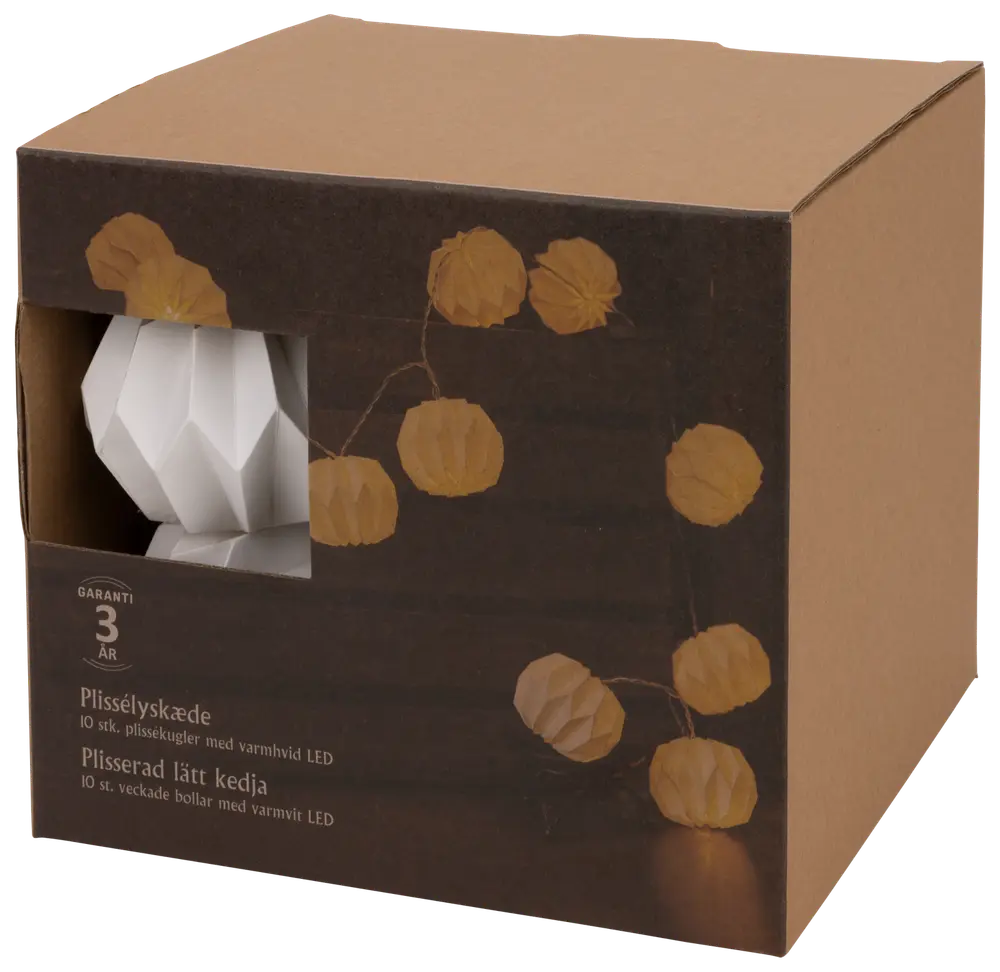 LED plisserad ljusslinga - vit