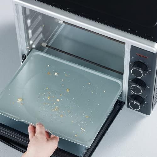 SEVERIN bak- och rostugn med varmluftsfunktion, miniugn med grillgaller, bakplåt, roterande spett och pizzasten, mångsidig varmluftsugn med 42 L kapacitet, 1 800 W, svart, TO 2058