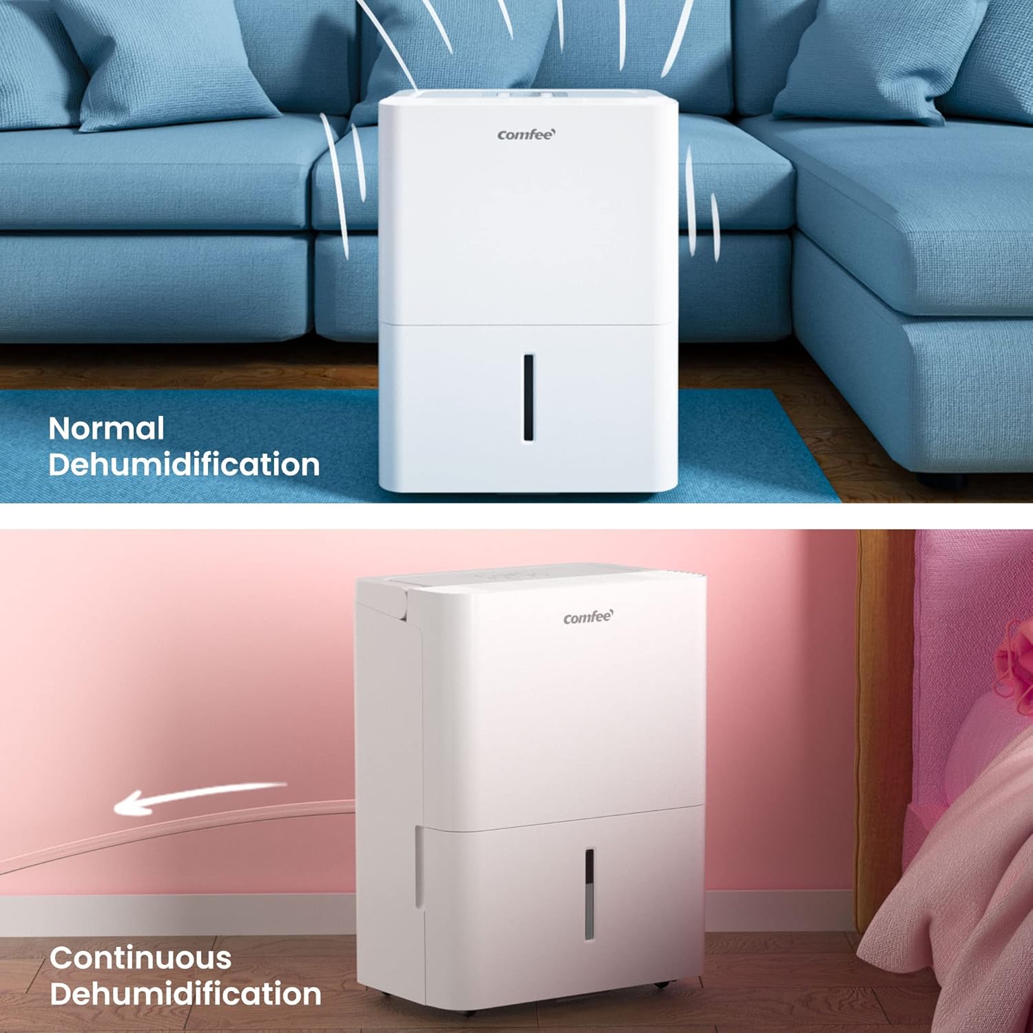 Comfee MDDP-30DEN7 Dehumidifier 30L/ 24h Room Dimensions approx 180 m³ (72 m²)