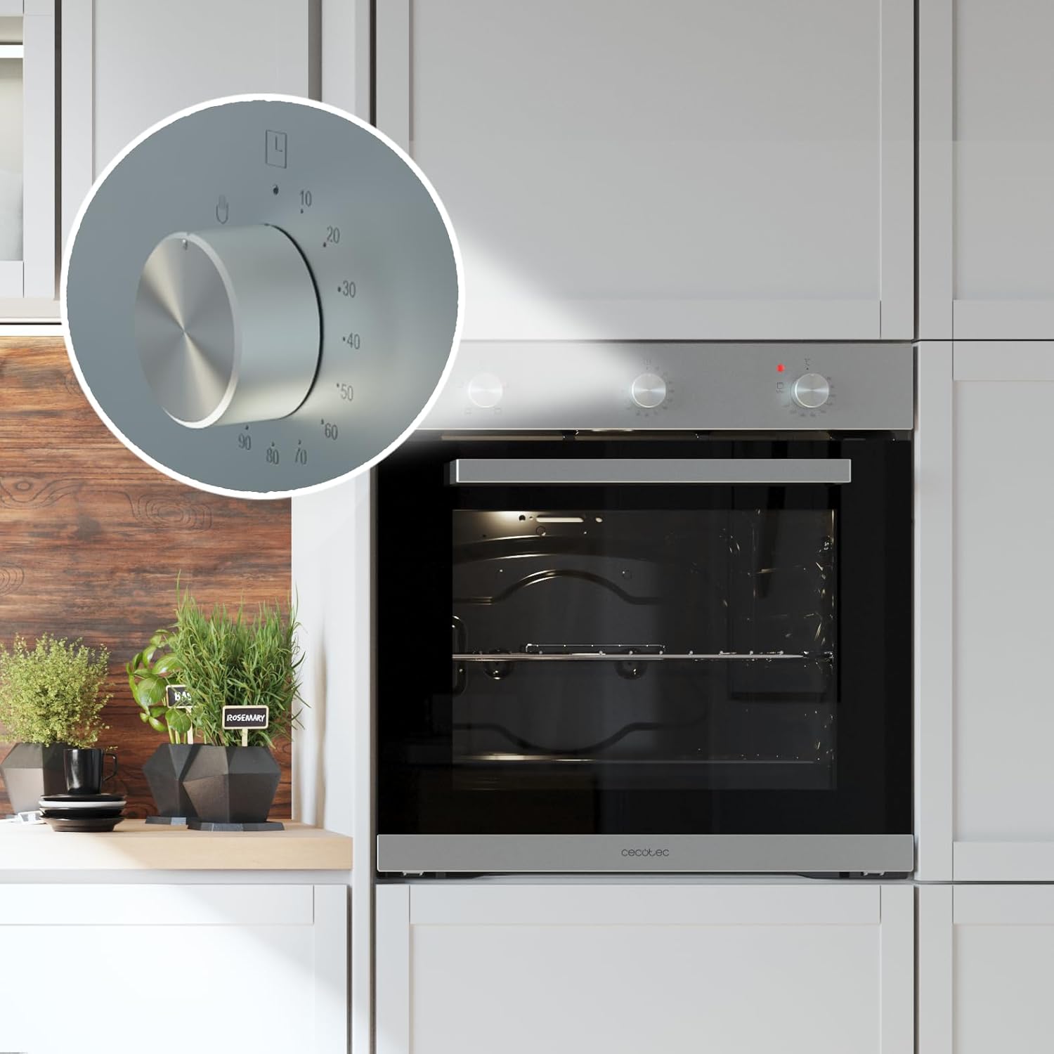 Cecotec Inbyggd ugn Bolero Hexa C136000 Mirror Time A. 2800 W, 77 L kapacitet, 4 funktioner, timer, Steam Assist, Steam EasyClean, kylfläkt, trippelglas, energiklass A