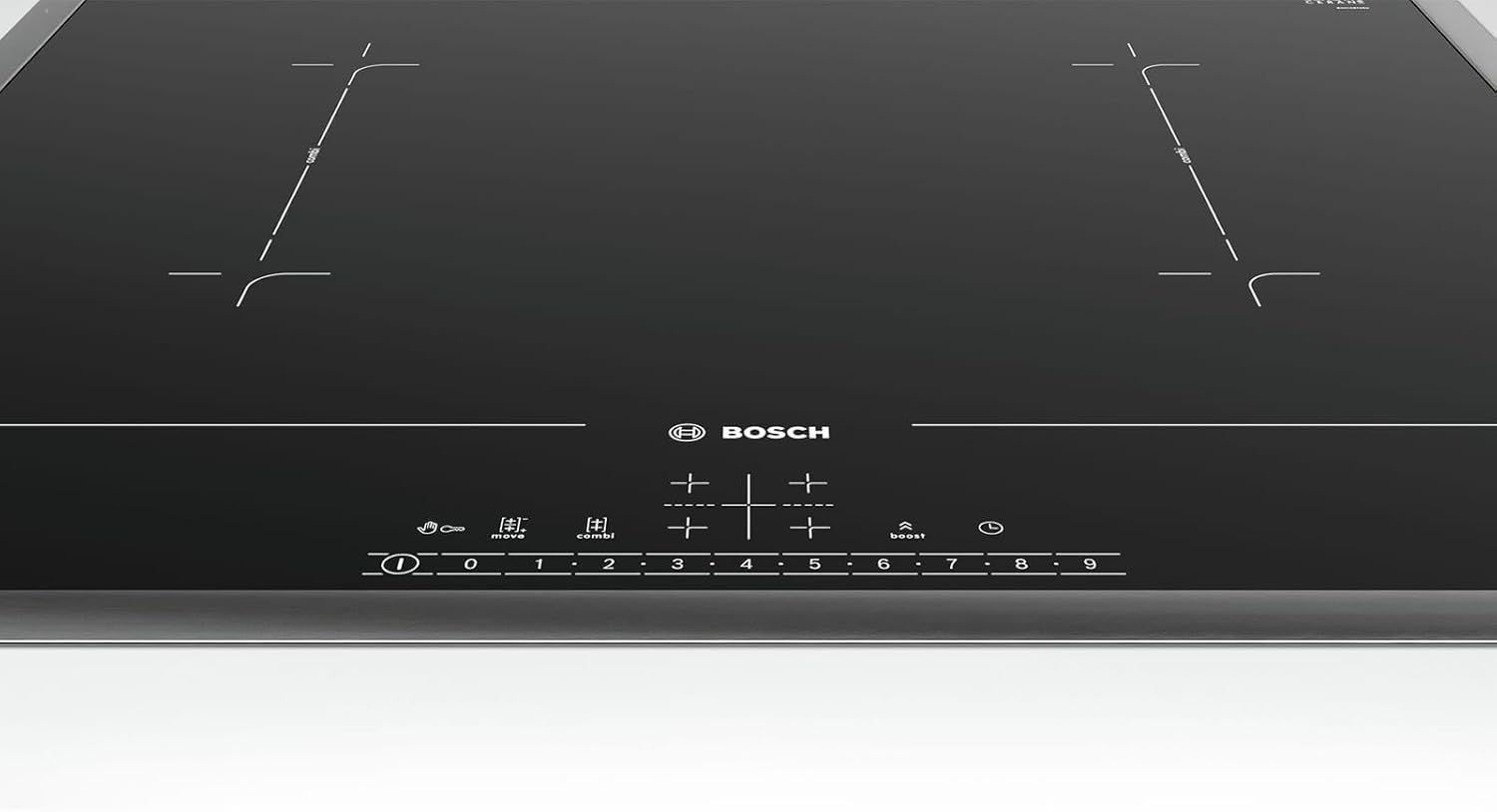Bosch PKC845FP1D Series 6 Glass Ceramic Pouring (Autark), 80 cm Wide, Made in Germany, Frying Zone for Large Kitchen Utensils, PowerBoost Faster Cooking, DirectSelect Intuitive Operation