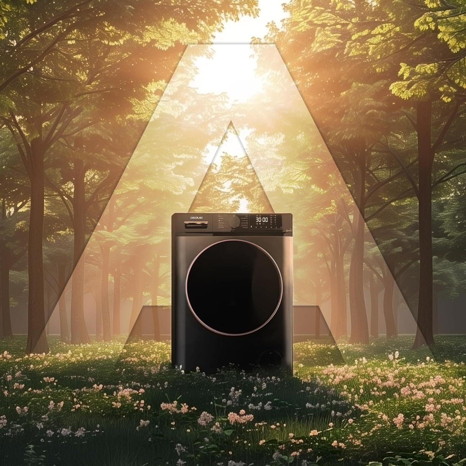 Cecotec 9 kg Bolero Dresscode 9610 Inverter Steel A. 2 000 W, 1 400 rpm, ångfunktion, inverter Plus-motor, 15 program, optimerar vattennivån och tvättiden