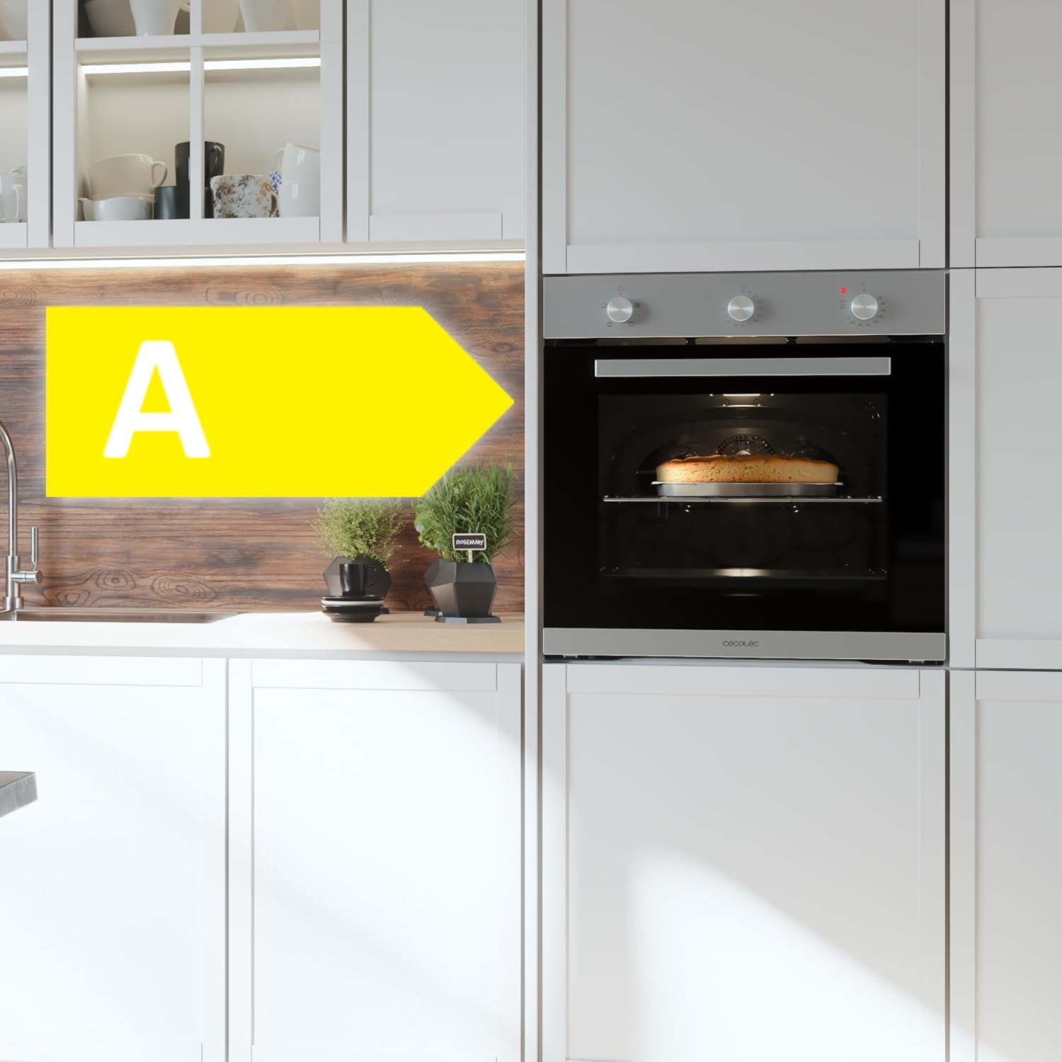 Cecotec Inbyggd ugn Bolero Hexa C136000 Mirror Time A. 2800 W, 77 L kapacitet, 4 funktioner, timer, Steam Assist, Steam EasyClean, kylfläkt, trippelglas, energiklass A