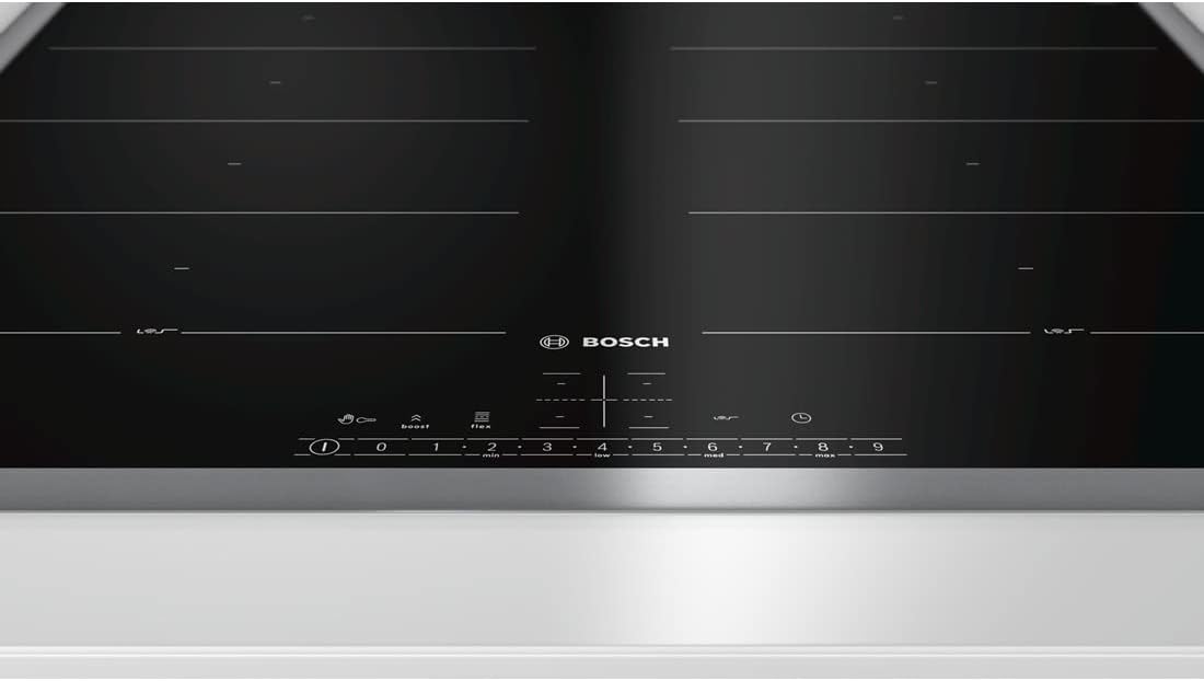 Bosch PKC845FP1D Series 6 Glass Ceramic Pouring (Autark), 80 cm Wide, Made in Germany, Frying Zone for Large Kitchen Utensils, PowerBoost Faster Cooking, DirectSelect Intuitive Operation