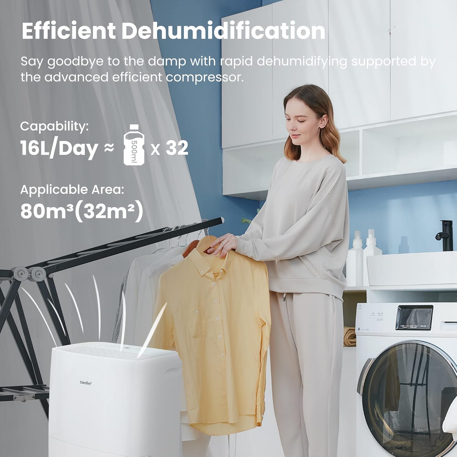 Comfee MDDP-30DEN7 Dehumidifier 30L/ 24h Room Dimensions approx 180 m³ (72 m²)