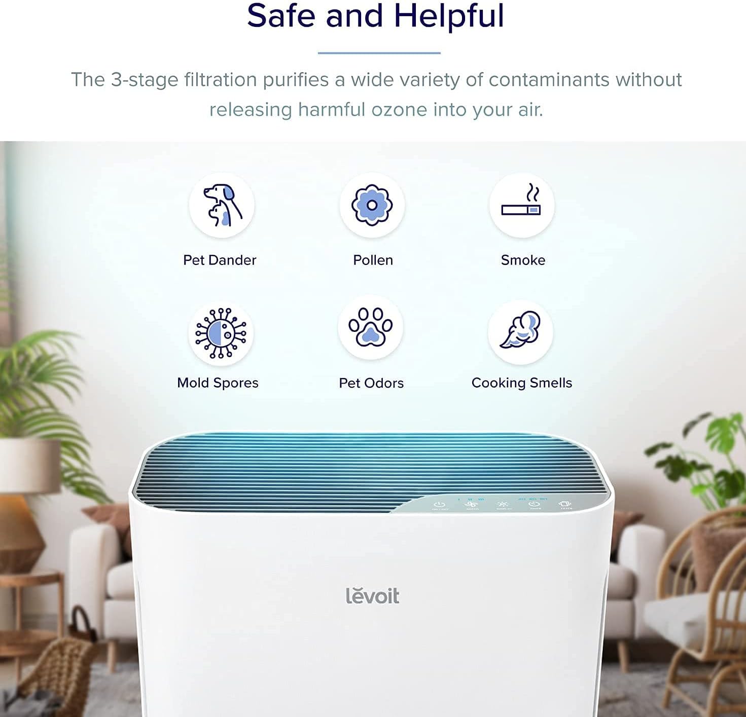 Levoit Core 600S LAP-C601S-WUS Luftrenare, Vit, ‎31.24 x 31.24 x 59.94 cm