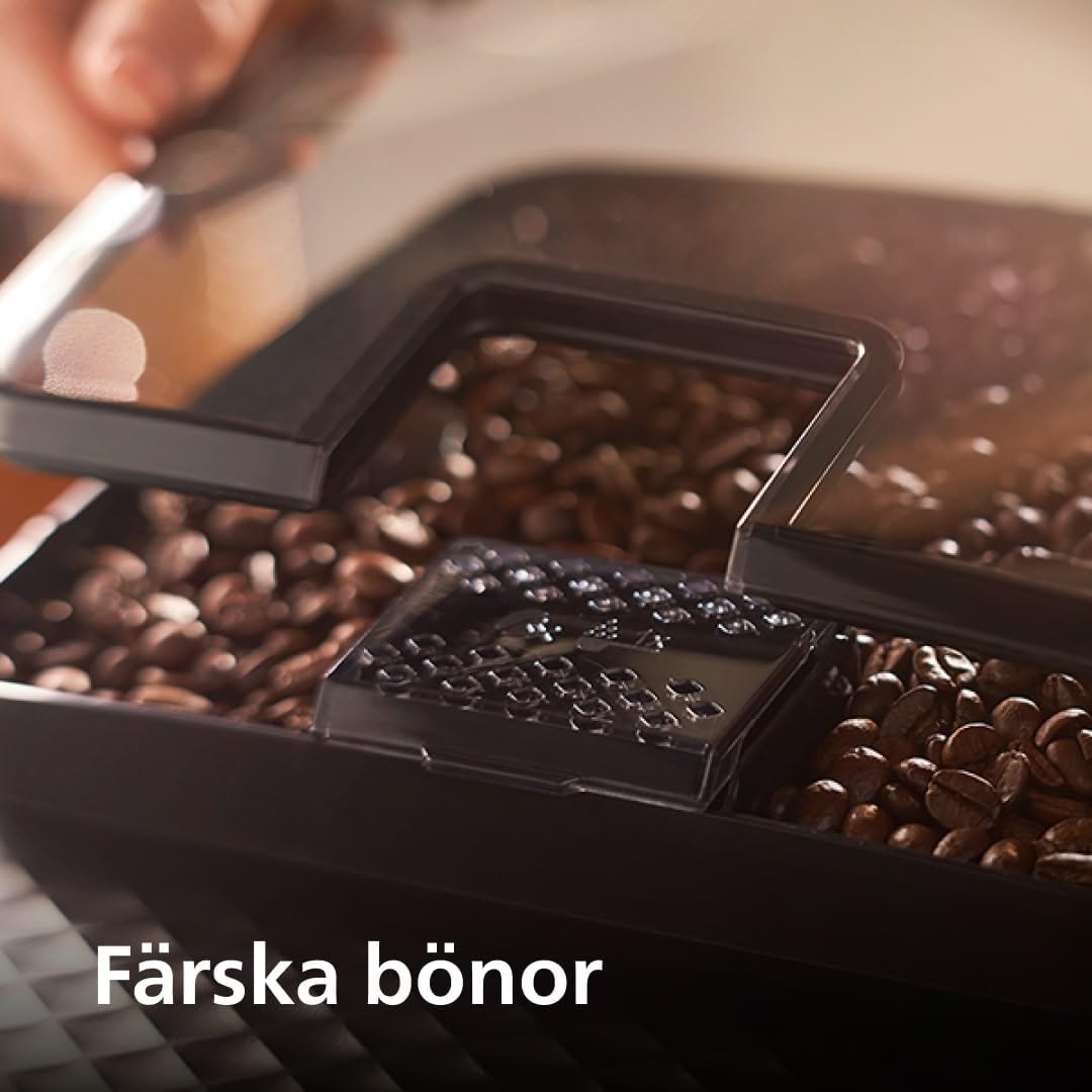 Philips 2200 Series Espresso Machine - Coffee Machine with 12-Step Grinder Setting, Touch Screen, Automatic Descaling, My Coffee Choice and Milk Frother for Cappuccino (EP2220/10)