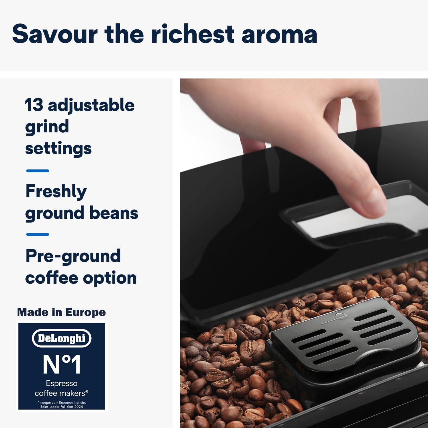 De'Longhi Magnifica S, Automatisk Kaffemaskin från Böna till Kopp, Espresso- och Cappuccinomaskin, ECAM22.110.B, Svart