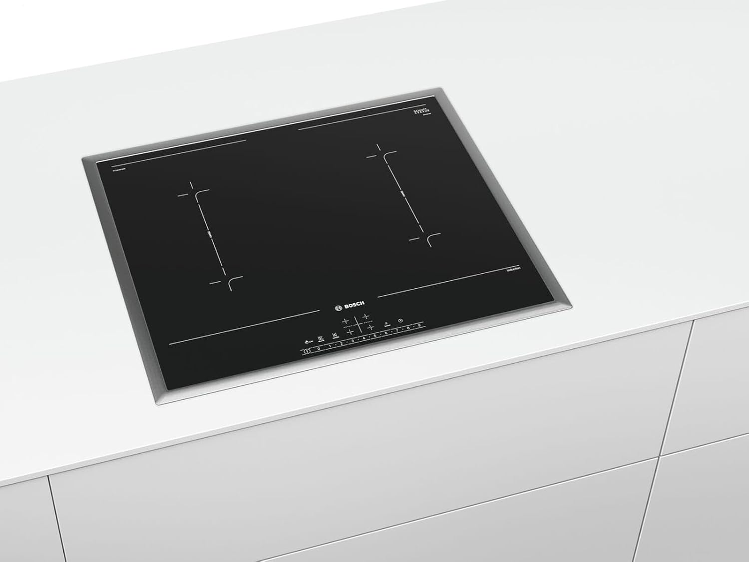 Bosch PKC845FP1D Series 6 Glass Ceramic Pouring (Autark), 80 cm Wide, Made in Germany, Frying Zone for Large Kitchen Utensils, PowerBoost Faster Cooking, DirectSelect Intuitive Operation