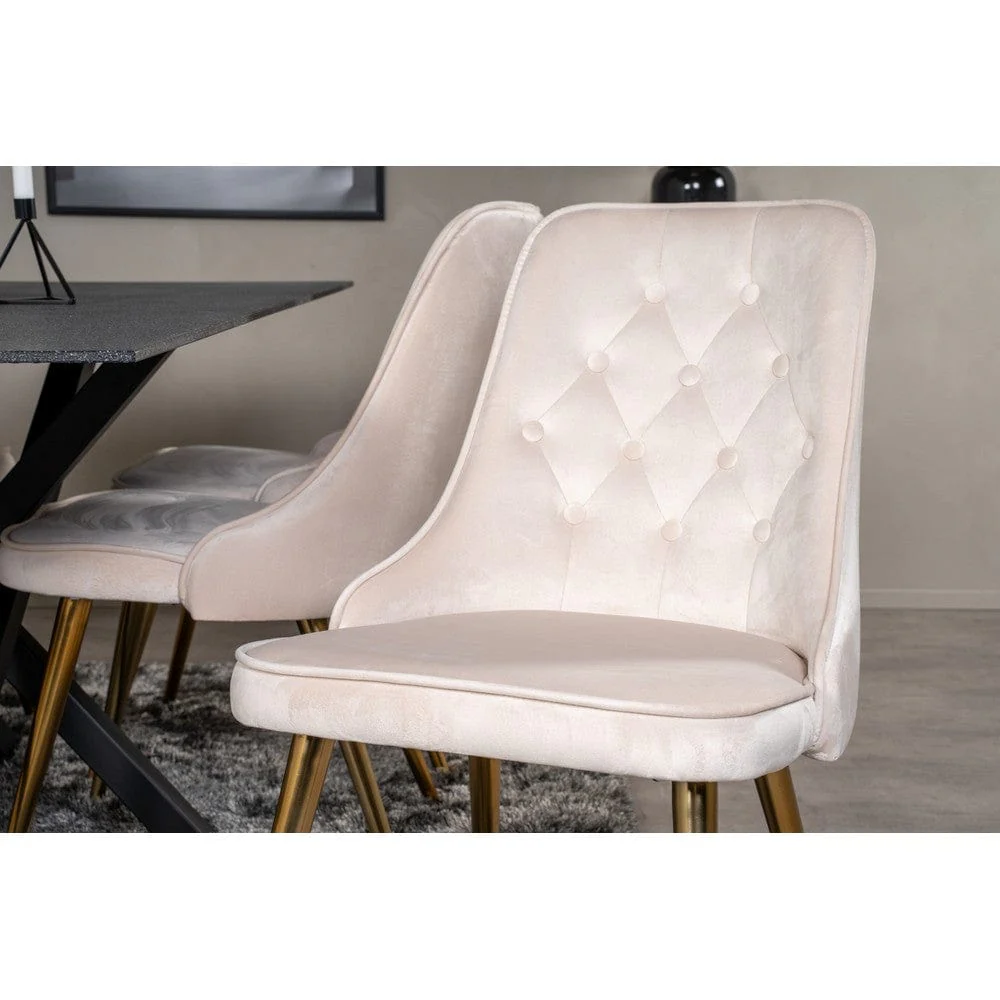 Venture Home Matstol Velvet Lyx Mässing 2-pack