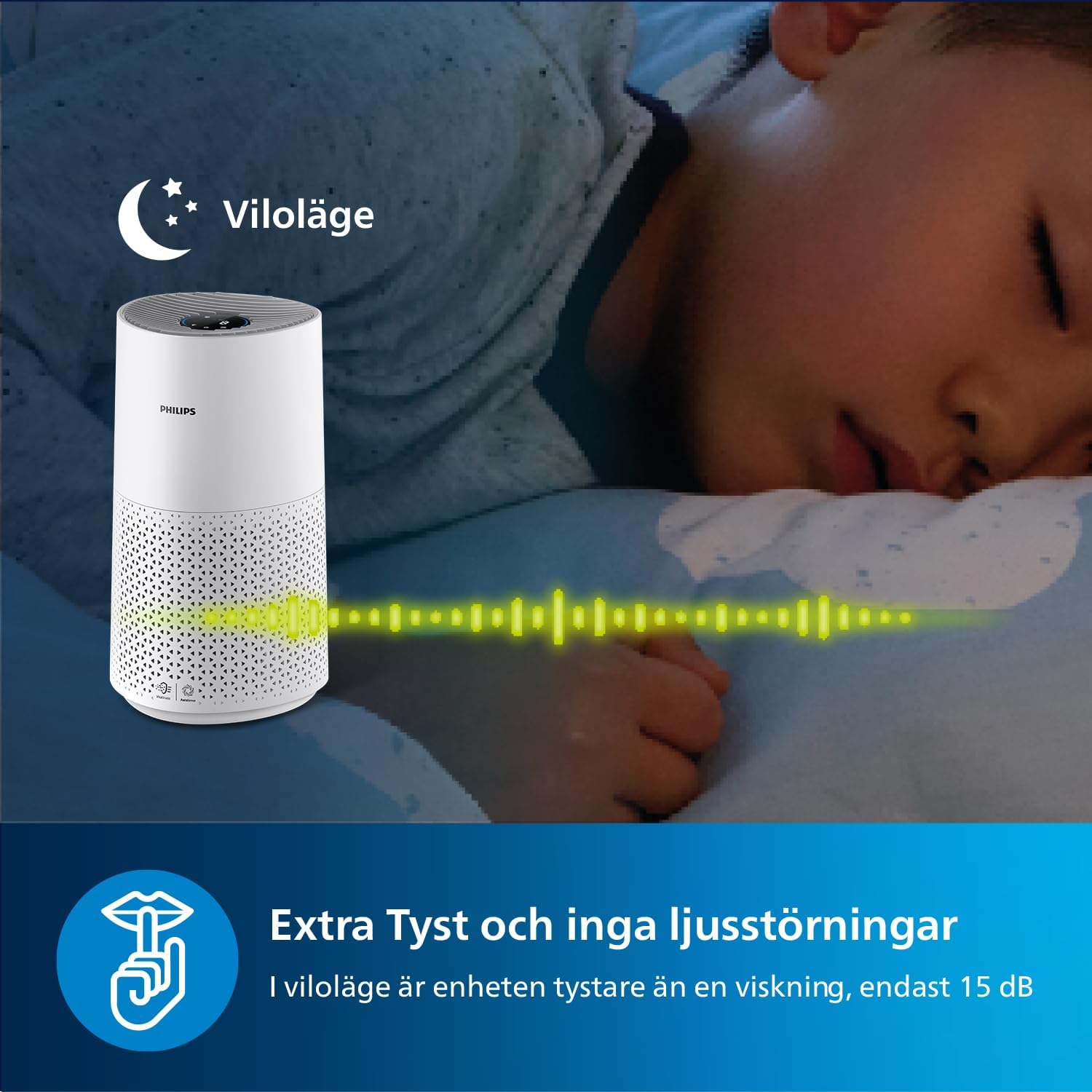 Philips 1000 Series Air Purifier, Removes Bacteria, Dust and Allergens in Rooms up to 78 m², CADR 300 m³/h, Sleep Mode (AC1711/10)