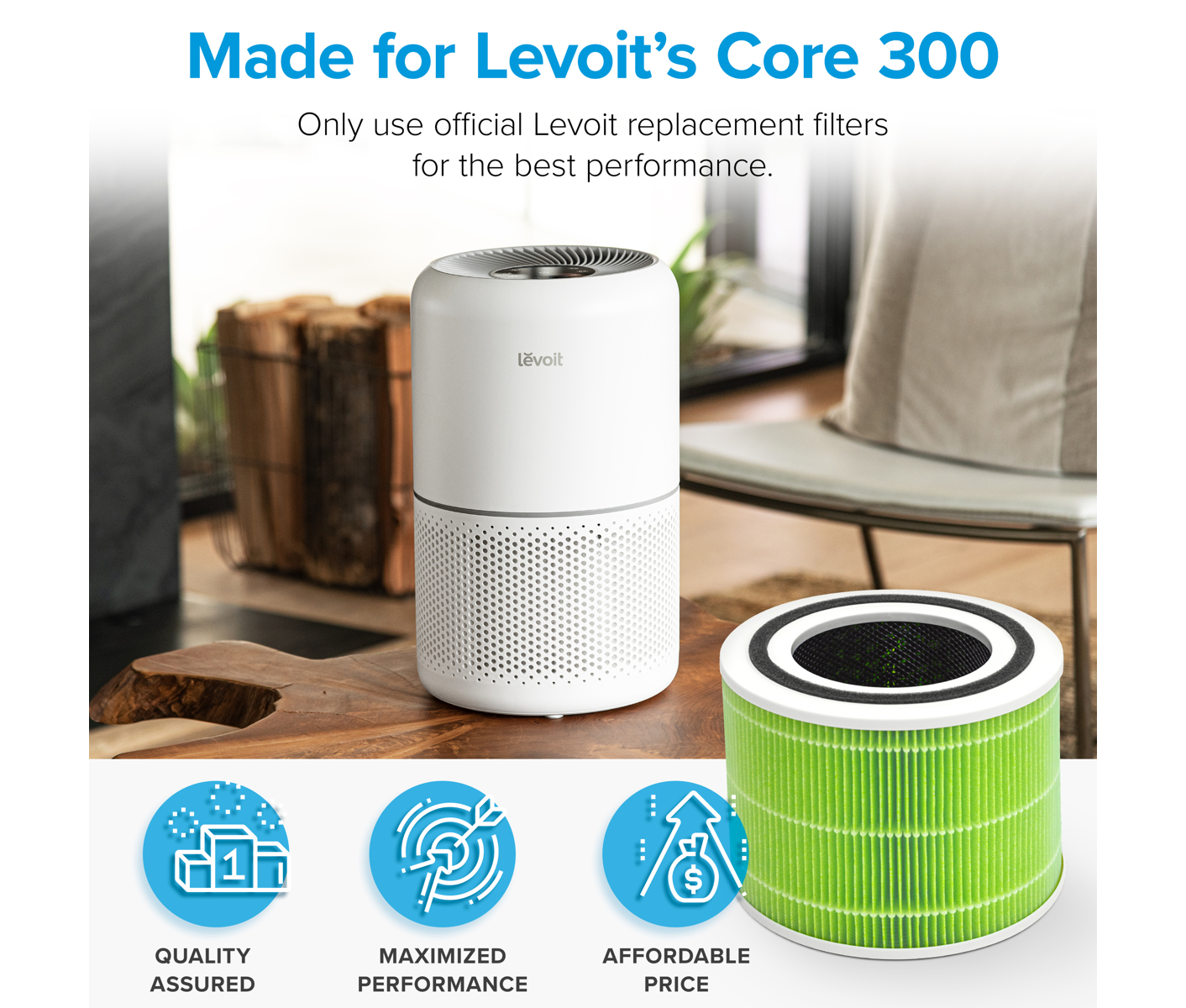 LEVOIT Levoit True HEPA 4-Stage Mold and Bacteria Filter