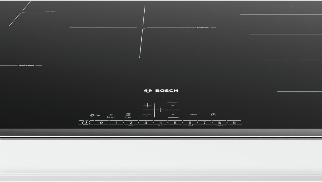 Bosch PKC845FP1D Series 6 Glass Ceramic Pouring (Autark), 80 cm Wide, Made in Germany, Frying Zone for Large Kitchen Utensils, PowerBoost Faster Cooking, DirectSelect Intuitive Operation