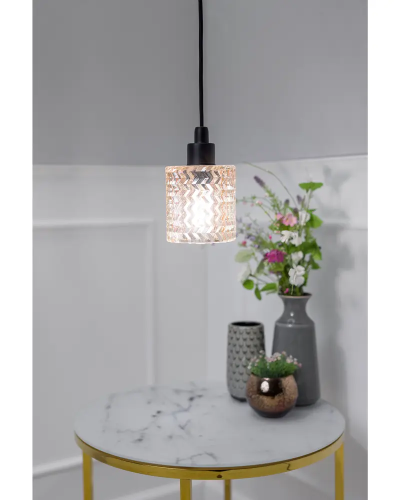 Taklampa Xenia amber 17,7 cm