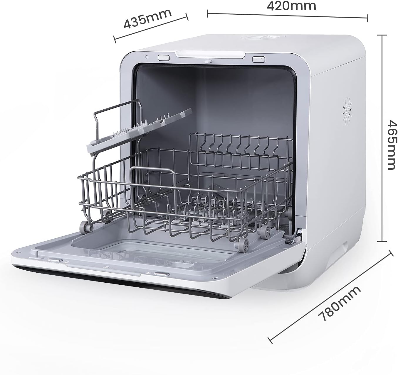 COMFEE Freestanding Dishwasher, for 3 Cutlery, 7 Programs, LED Touch Screen, Delayed Start and Off-Season Washing Function - White