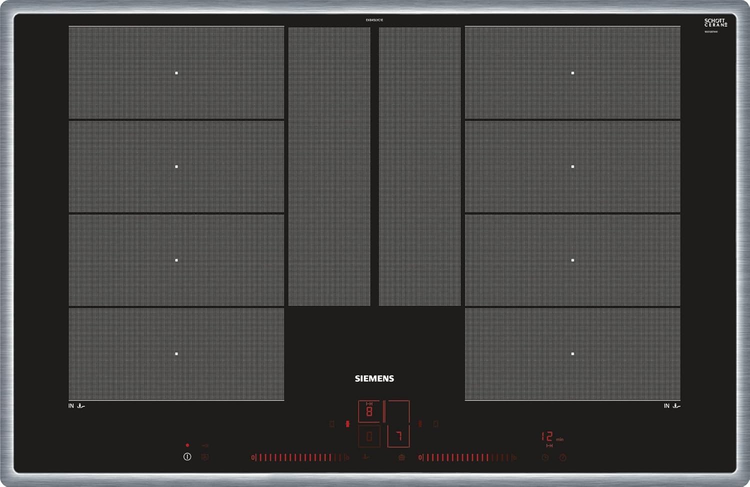 Siemens Spishäll EX801LYC1E iQ700, elektrisk, keramik, glaskeramik, 79,2 cm, Power Boost-funktion