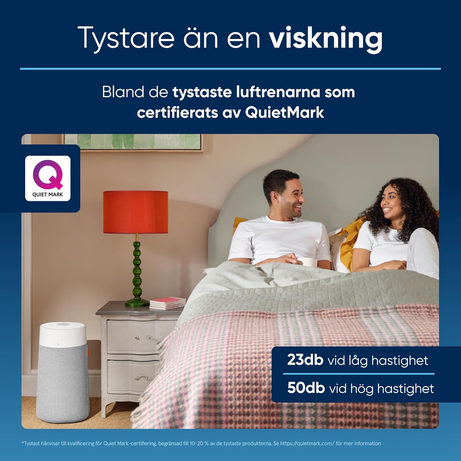 BLUEAIR tyst luftrenare för stora rum, upp till 206 m2 luftfiltrering per timme, HEPASilent luftrenare för allergiker som fångar upp virus och damm - Blue Pure 3450i Max