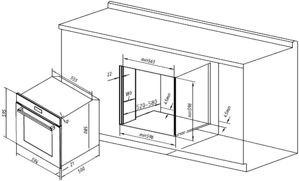 Cecotec Inbyggd ugn Bolero Hexa C136000 Mirror Time A. 2800 W, 77 L kapacitet, 4 funktioner, timer, Steam Assist, Steam EasyClean, kylfläkt, trippelglas, energiklass A