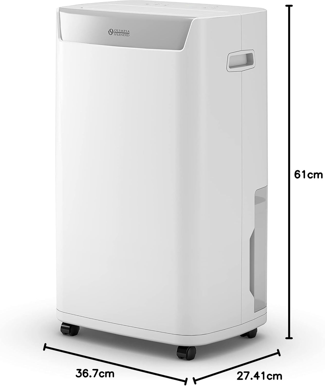 Olimpia Splendid Aquaria S1 24 P 3-i-1 Avfuktare med Pekskärm Visa, Motoriserad Flaxa och Wi-Fi, 24 Liter Kapacitet