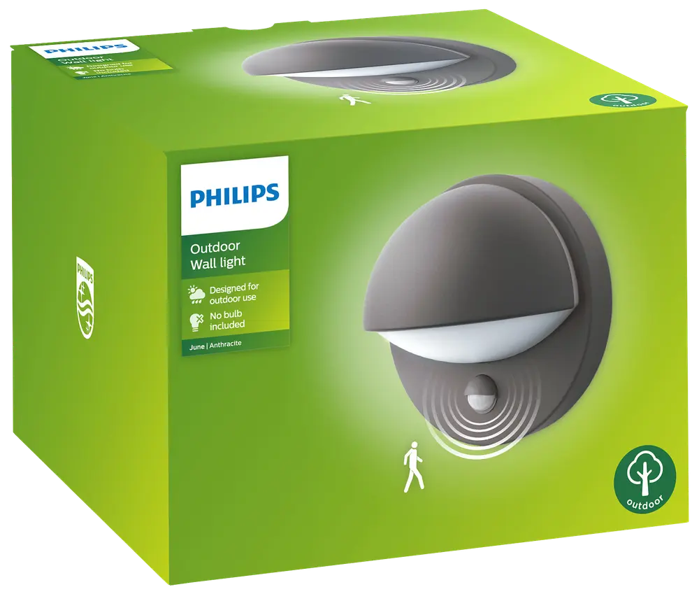 Philips vägglampa June med sensor