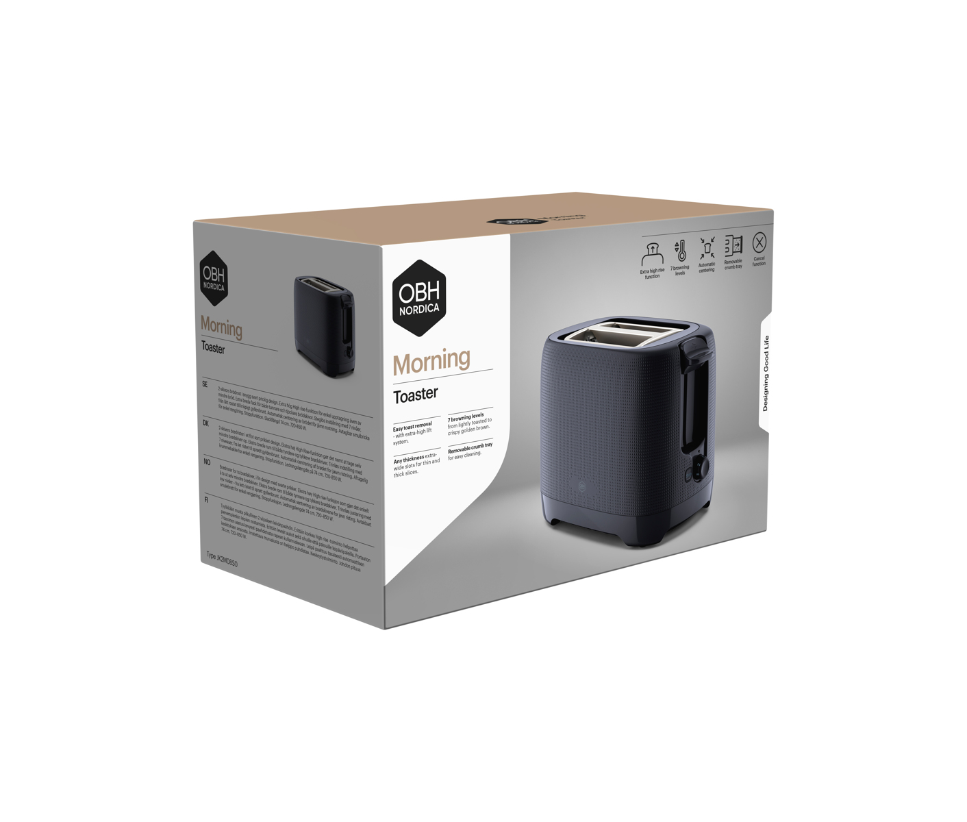 OBH Morning Toaster 2 Slices B lack