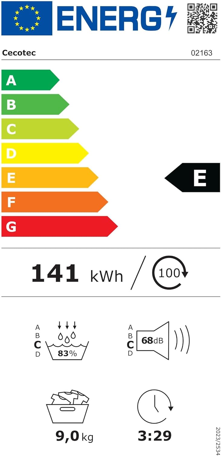Cecotec Värmepumptork – 9 kg Bolero DressCode Dry 9400 A+. Automatisk torkning, låg energiförbrukning, full touch, 15 program, trumma i rostfritt stål, KidLock, fördröjningsfunktion