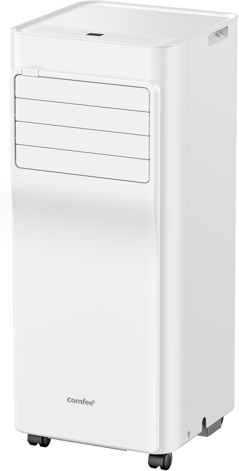 COMFEE Mobil luftkonditionering 9000 BTU/h 2,6 kW, APP-kontroll, 3 lägen, 3 ventilationshastigheter, kompakta storlekar, för 33 ㎡-delar, Breezy Cool 2.6, Fungerar med Alexa