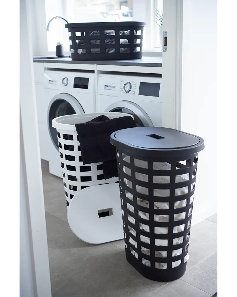 Tvättkorg låg Boston svart