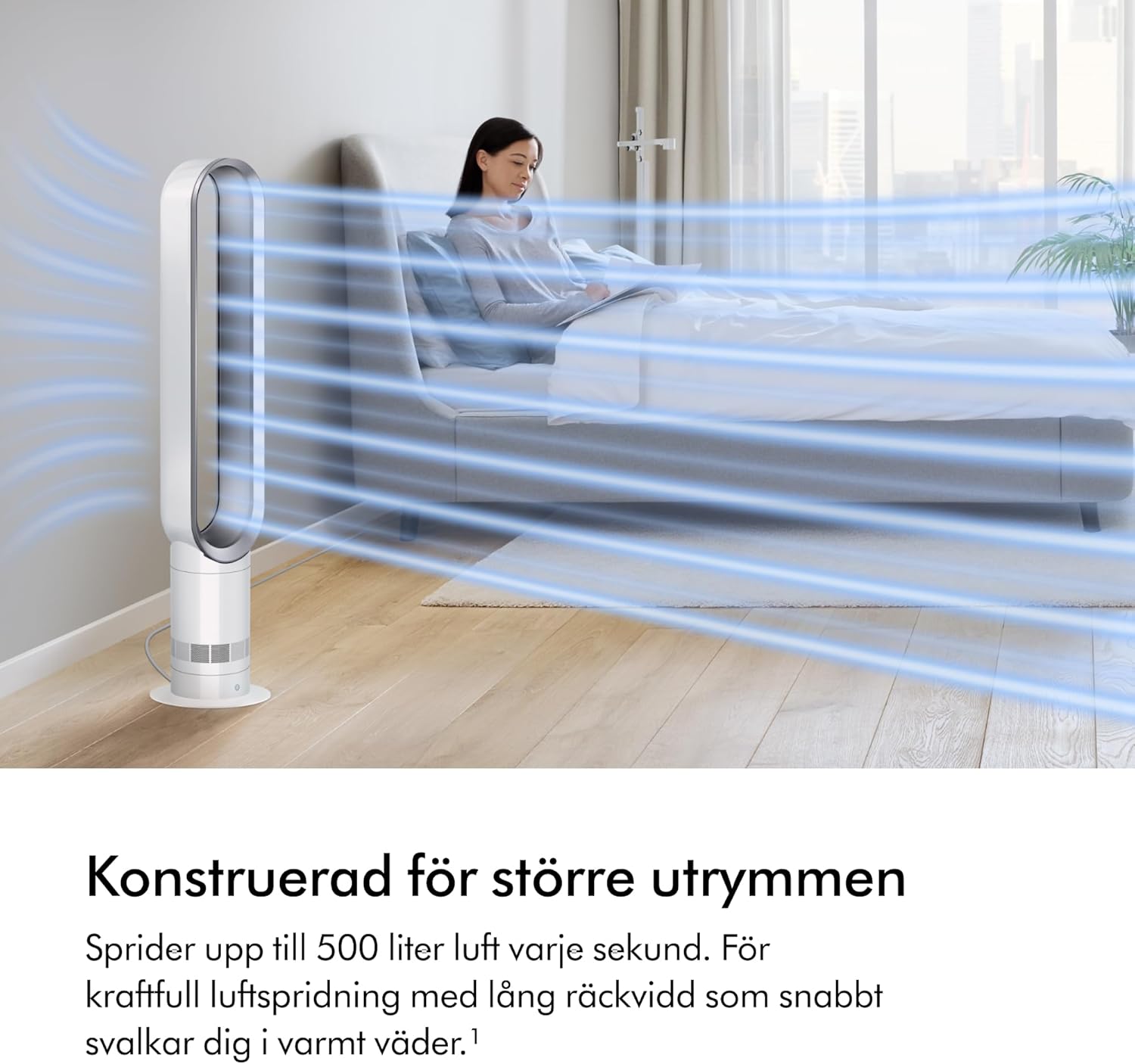 Dyson Hot+Cool Jet Focus AM09 - High Performance Cooling Fan and Fan Heater (White/Silver)