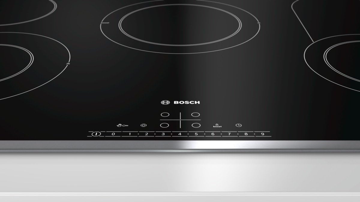 Bosch PKC845FP1D Series 6 Glass Ceramic Pouring (Autark), 80 cm Wide, Made in Germany, Frying Zone for Large Kitchen Utensils, PowerBoost Faster Cooking, DirectSelect Intuitive Operation