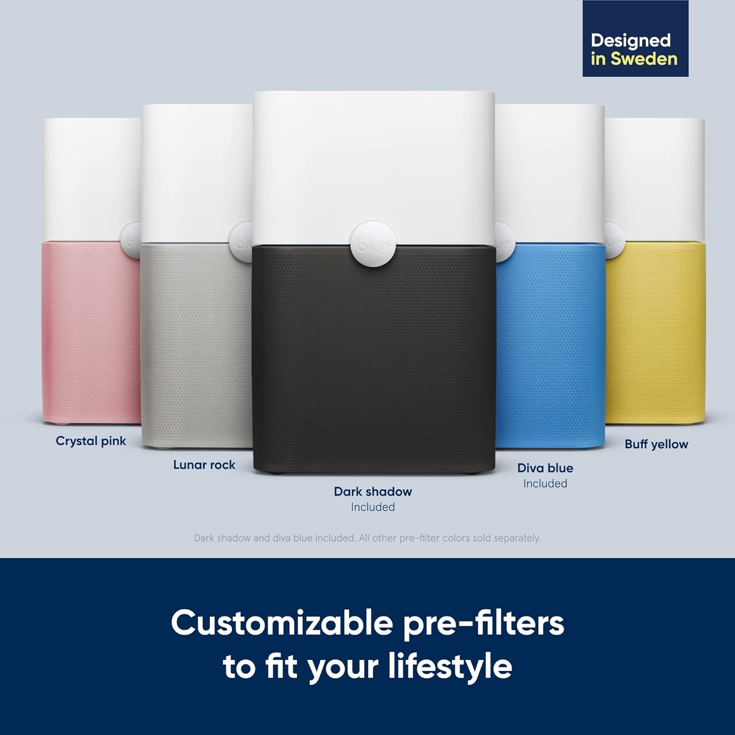 BLUEAIR tyst luftrenare för stora rum, upp till 206 m2 luftfiltrering per timme, HEPASilent luftrenare för allergiker som fångar upp virus och damm - Blue Pure 3450i Max