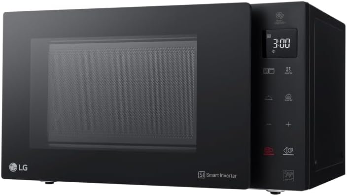 LG MH7235GPS Smart Inverter mikrovågsugn med kvartsgrill, 32 liter, 1 200 W, automatiska program, 5 effektnivåer, mikrovågsugn Crispy ingår - rökt svart
