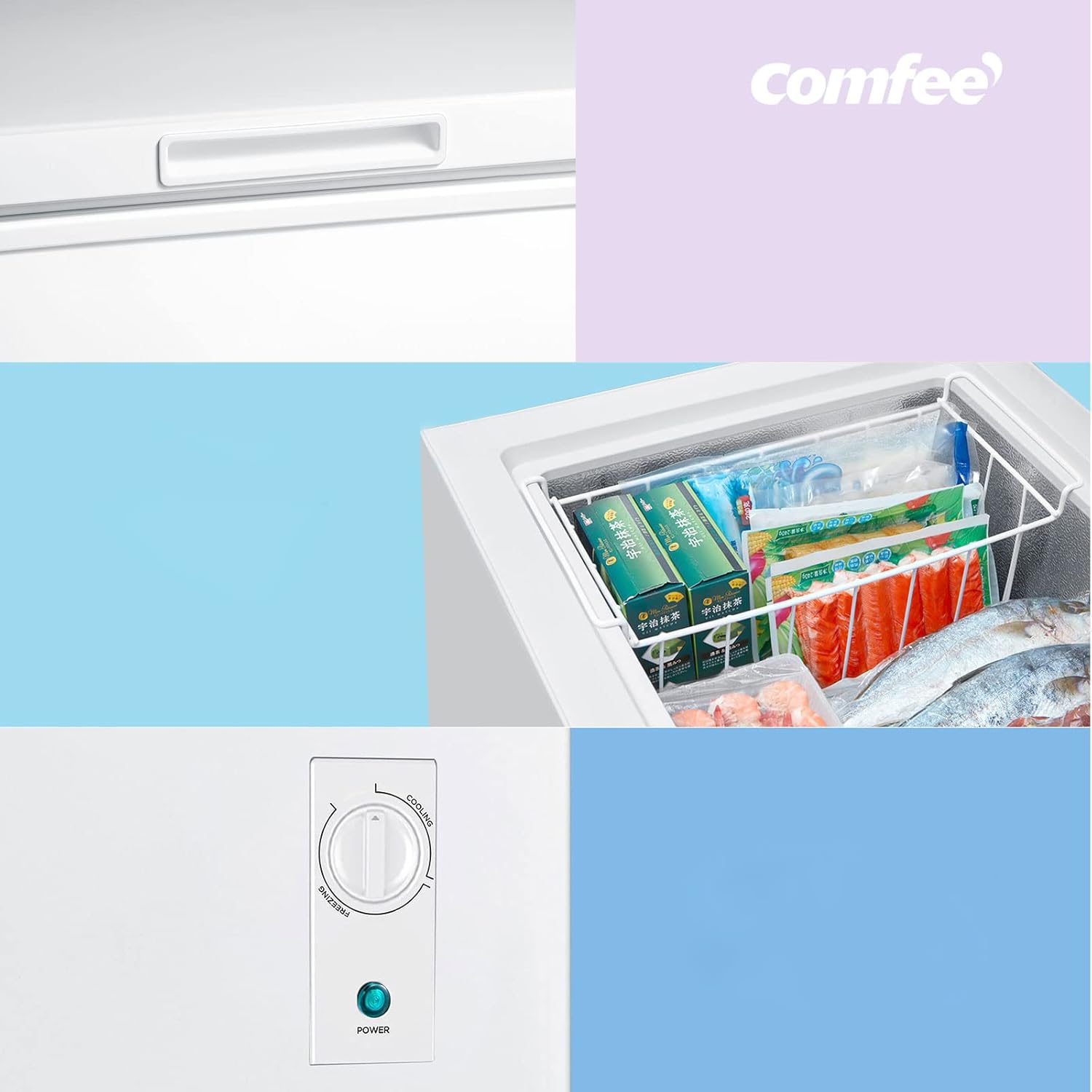 Comfee RCC100WH2(E) Freezer/169kWh/Year/85cm High/99L/38dB/Low Volume/High Efficiency D-Shaped Tube/Suitable for Different Use Scenarios/Adjustable Temperature Controller/White