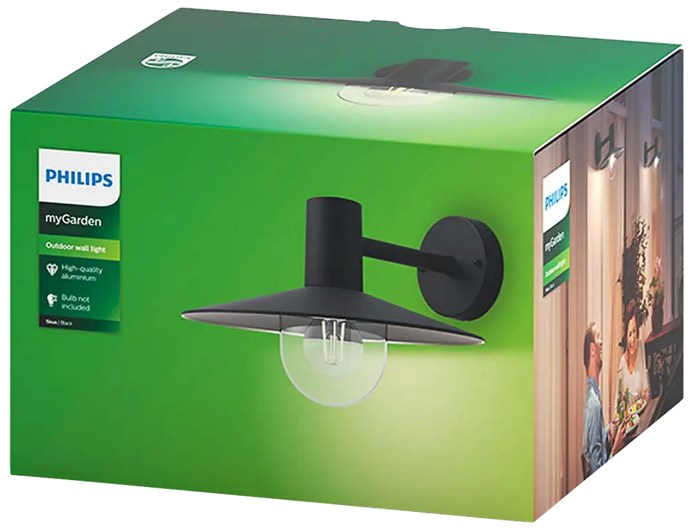 Philips vägglampa Skua E27 - svart