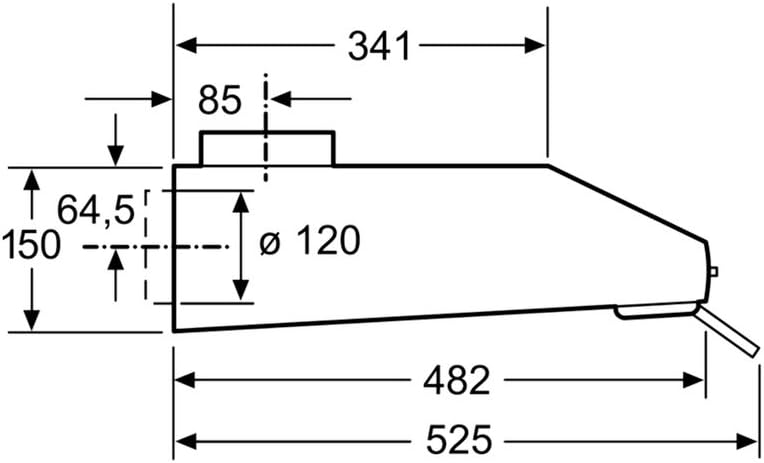 Bosch Electroménager DUL63CC50 Visir huva, 4-serien, 1 motor och 3 hastigheter sugkraft, LED-belysning, 60 cm, 146 W, rostfritt stål