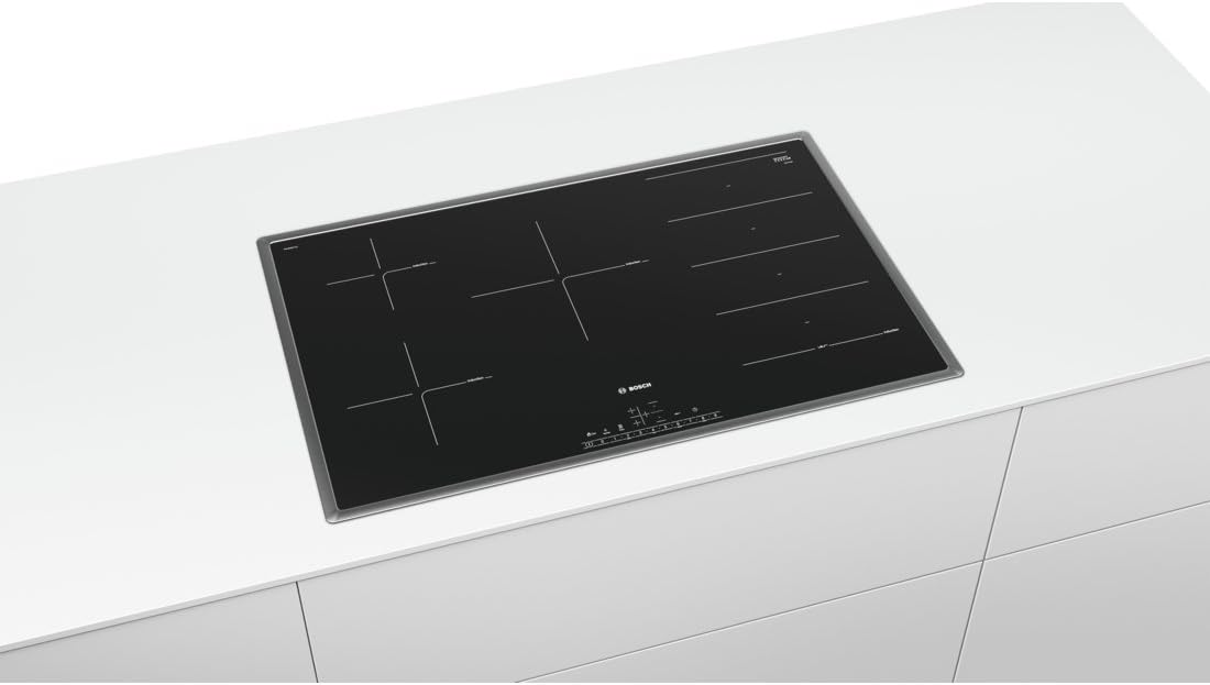 Bosch PKC845FP1D Series 6 Glass Ceramic Pouring (Autark), 80 cm Wide, Made in Germany, Frying Zone for Large Kitchen Utensils, PowerBoost Faster Cooking, DirectSelect Intuitive Operation