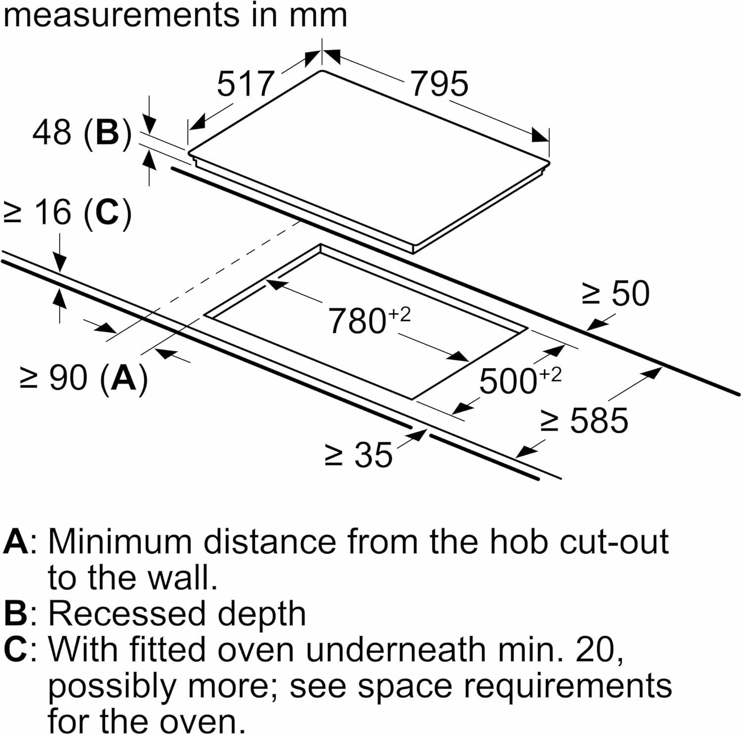 Bosch PKC845FP1D Series 6 Glass Ceramic Pouring (Autark), 80 cm Wide, Made in Germany, Frying Zone for Large Kitchen Utensils, PowerBoost Faster Cooking, DirectSelect Intuitive Operation