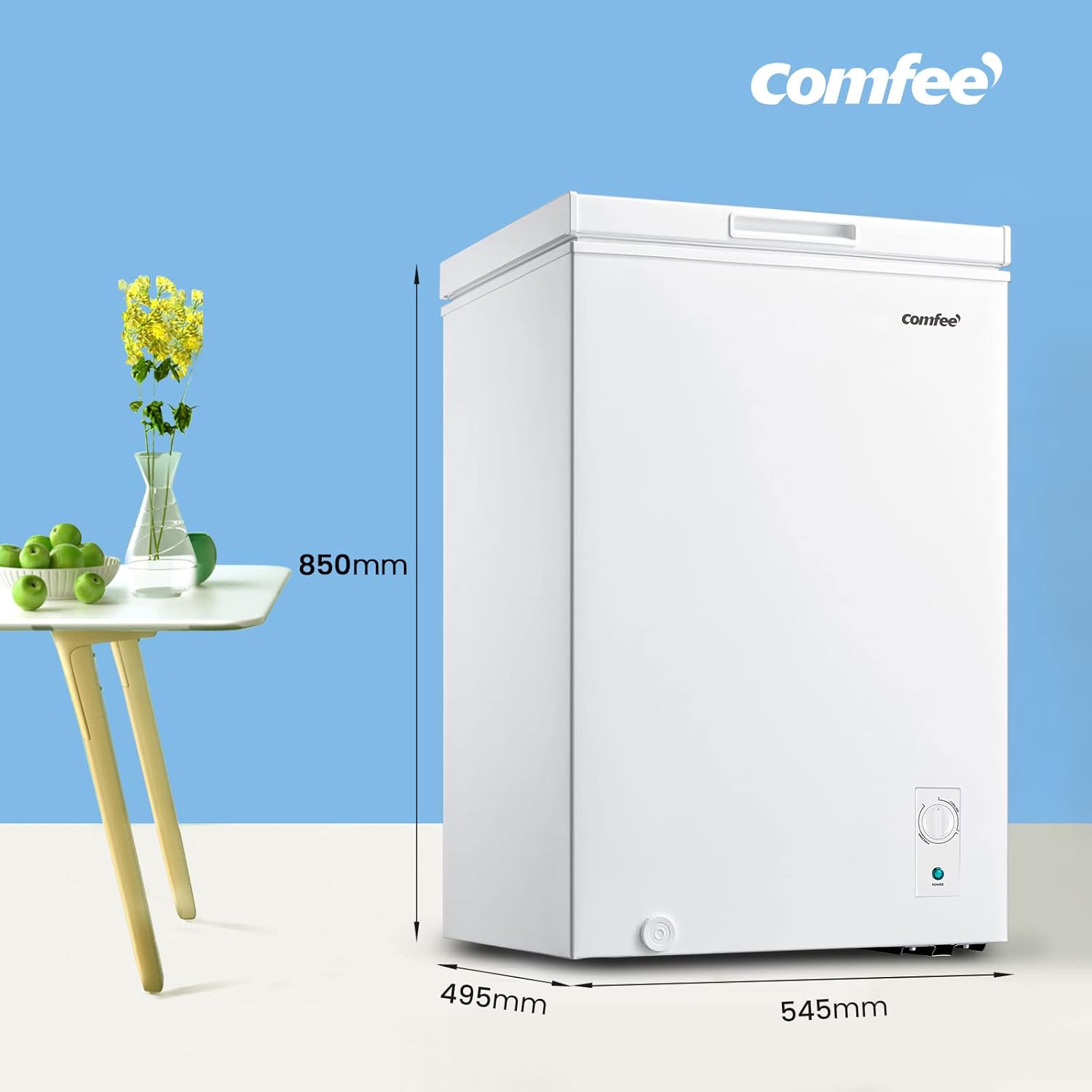 Comfee RCC100WH2(E) Freezer/169kWh/Year/85cm High/99L/38dB/Low Volume/High Efficiency D-Shaped Tube/Suitable for Different Use Scenarios/Adjustable Temperature Controller/White
