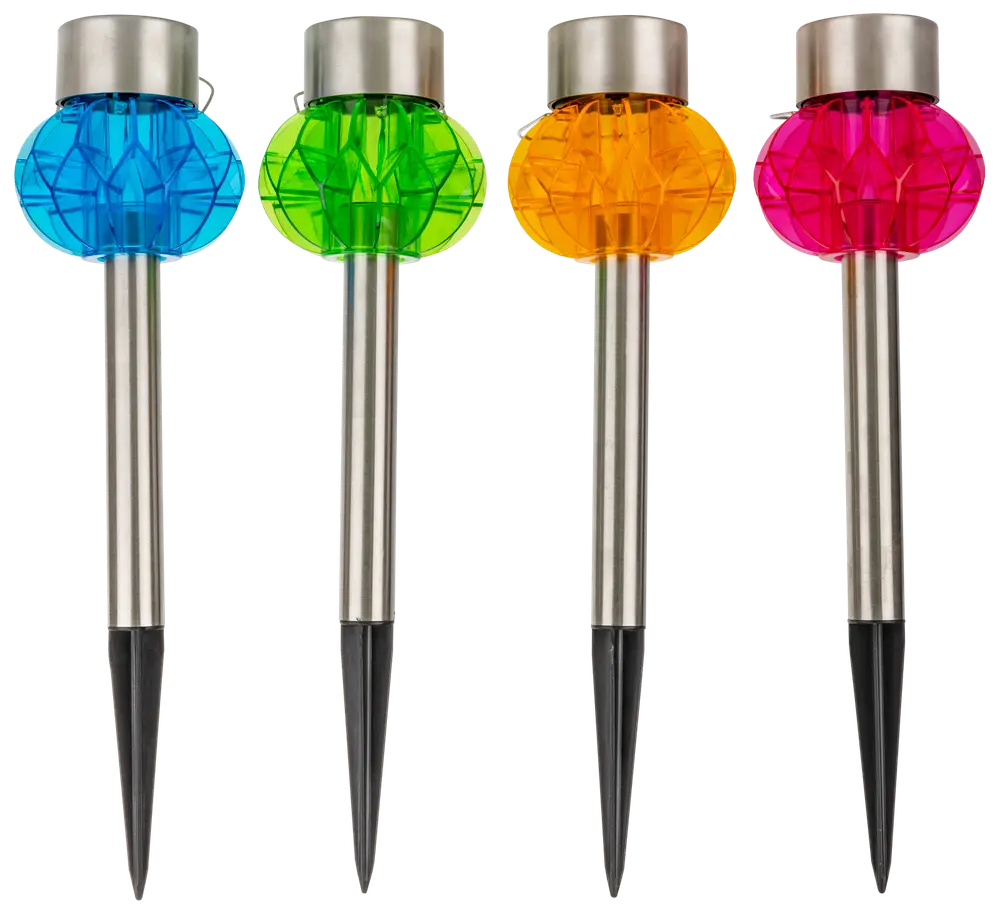 Solcellslampa på spett färgad