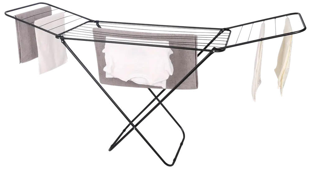 Torkställning med vingar 18 m - svart